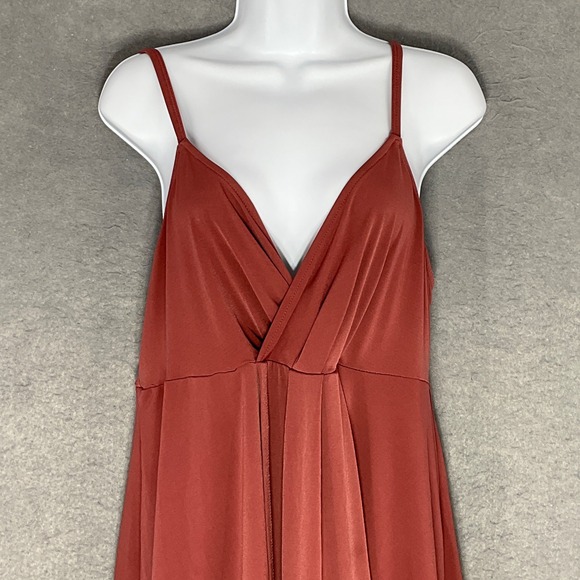 Torrid Top Sz 0 (L) Sleeveless V-Neck Rust Red Babydoll Flowy Stretch Tunic - Picture 4 of 12